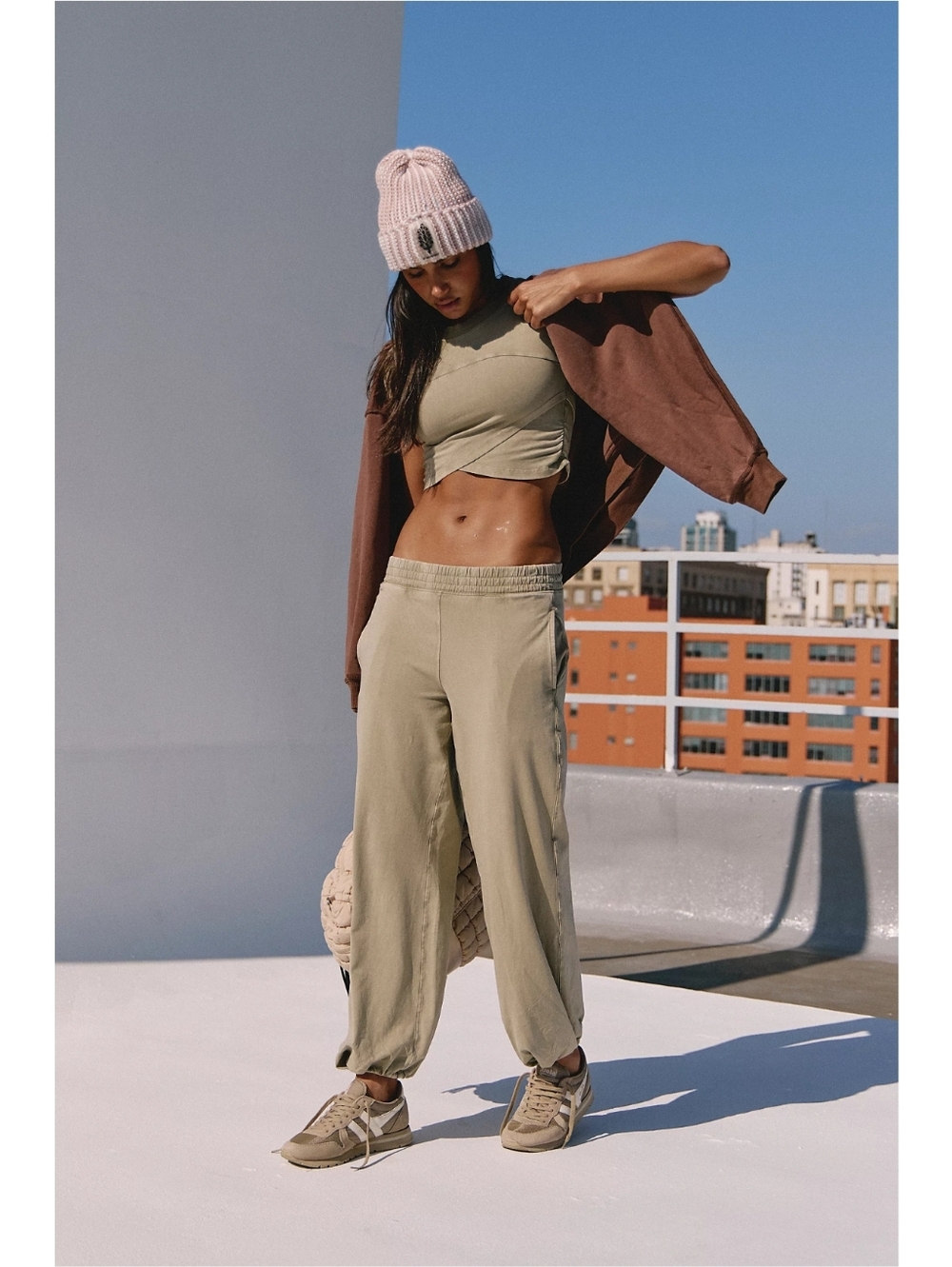 Free People Movement Hot Shot Crossover Pants Sage Stone